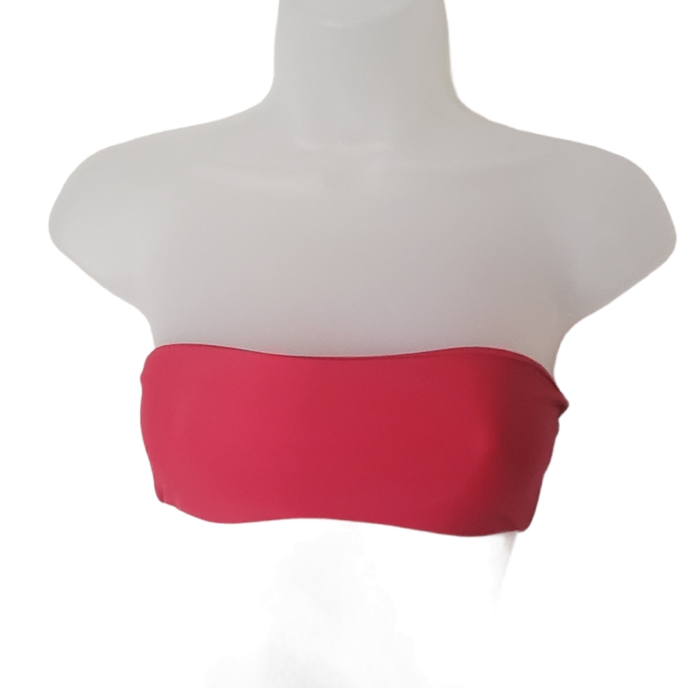 JADE SWIM REVOLVE Bikini Tube Top Dark Cherry Red Small